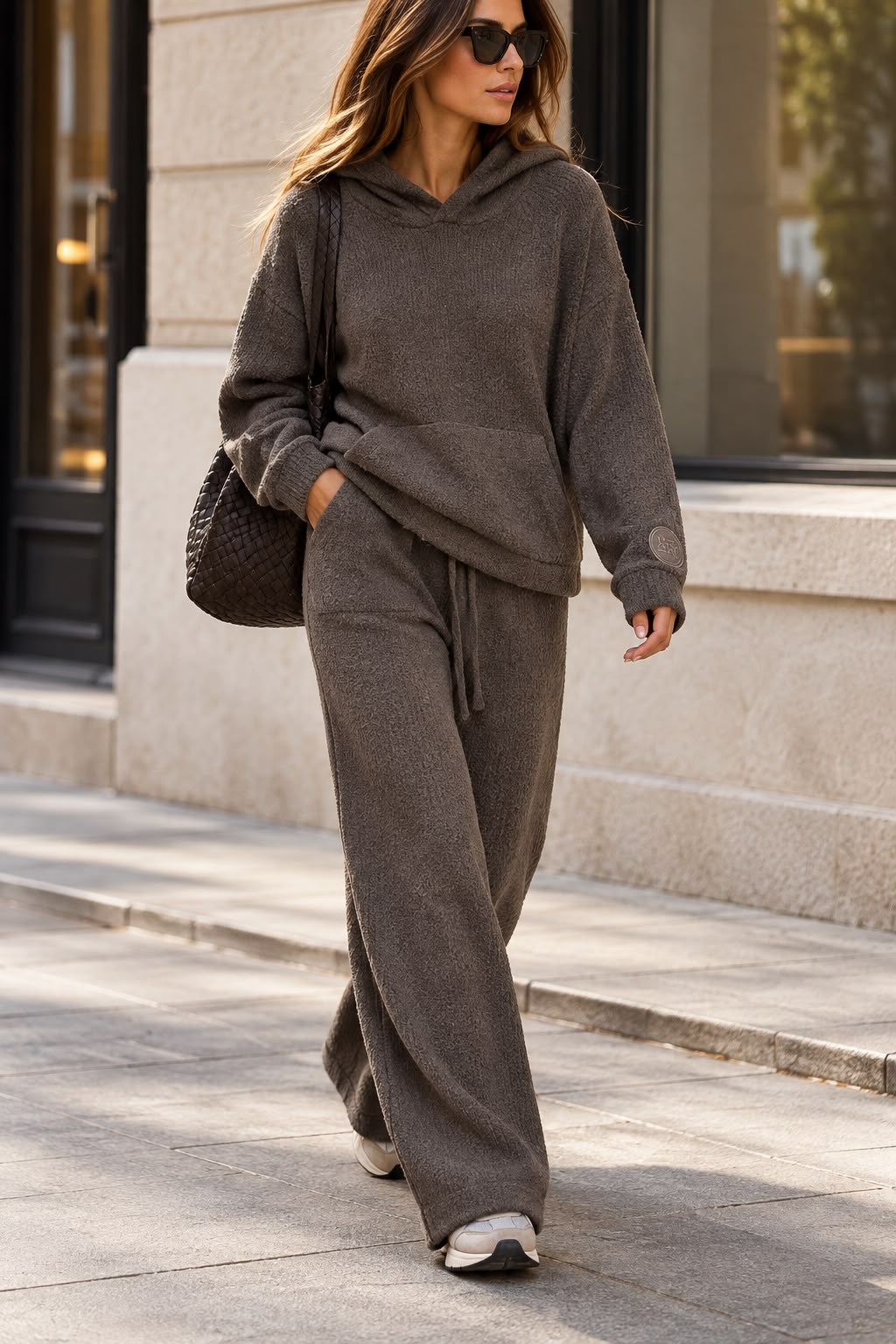 Azur Teddy Boucle Hoodie set